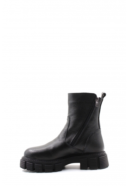 Tugerdi Siyah Floter İçi Kürklü Hakiki Deri Fermuarlı Kauçuk Taban Kadın Bot TG097101126162294