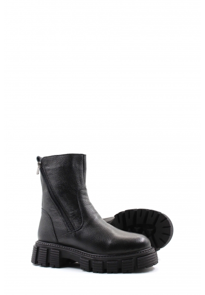 Tugerdi Siyah Floter İçi Kürklü Hakiki Deri Fermuarlı Kauçuk Taban Kadın Bot TG097101126162294