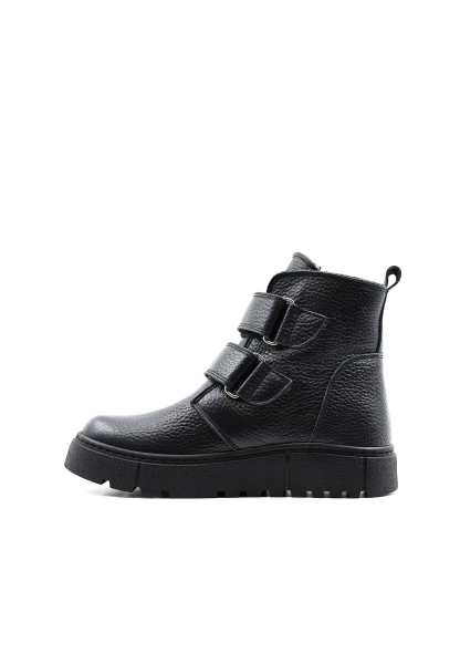 Tugerdi İçi Kürklü Dışı Hakiki Floter Deri Siyah Unisex Çocuk Bot AH0876911241239