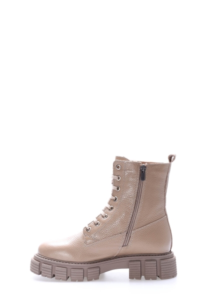 Tugerdi Vizon Floter Kürklü Hakiki Deri Bağcıklı Fermuarlı Kauçuk Taban Kadın Postal Bot TG09710112616411