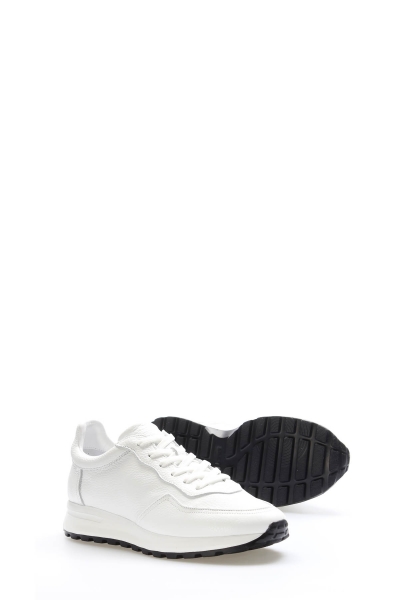 Tugerdi Beyaz İçi Dışı Hakiki Deri Bağcıklı Hafif Taban Kaliteli Erkek Casual Ayakkabı TG097231315480