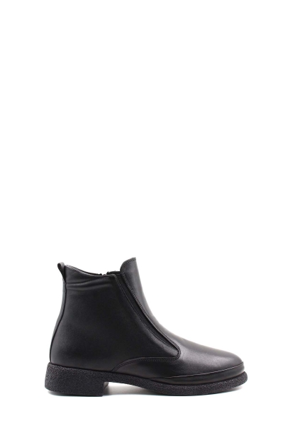 Tugerdi Siyah Hakiki Deri Termo Taban Klasik Kadın Bot TG0921719261668664