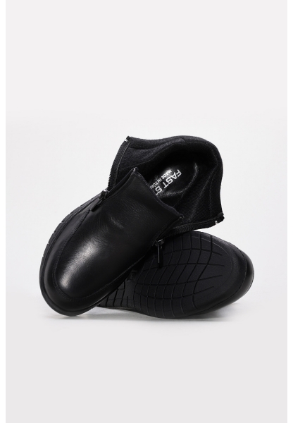 Tugerdi Siyah Ortopedik Hakiki Deri Fermuarlı Termo Taban Klasik Kadın Bot TG095831926121012