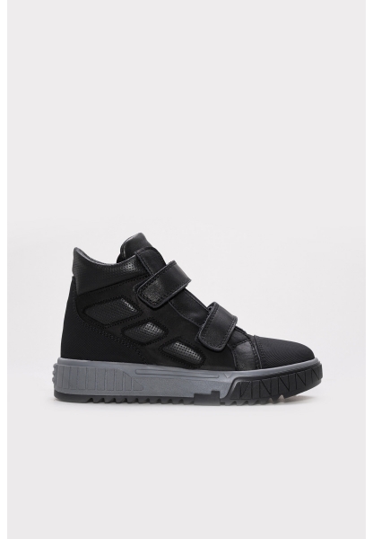 Tugerdi Kaliteli Hakiki Deri Siyah Tarz Unisex Çocuk Spor Bot AH08612196116316