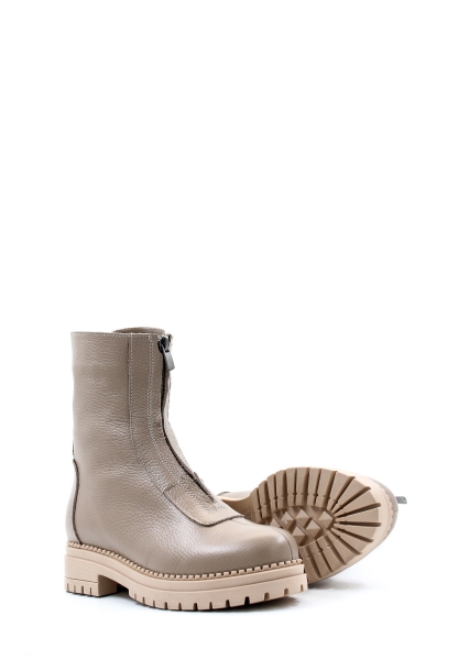 Tugerdi Vizon Hakiki Deri Termo Taban Fermuarlı Klasik Kadın Bot TG0914619261911 