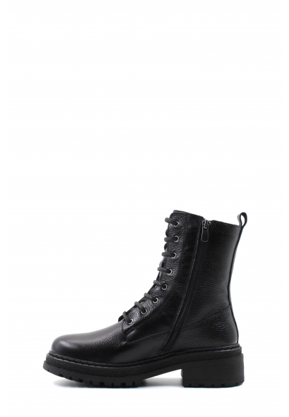 Tugerdi Siyah Floter Hakiki Deri Fermuarlı Bağcıklı Kadın Bot TG09257192611031