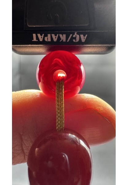 Tugerdi Kıvırcık Hareli Koleksiyon Kırmızı 90 Gr Faturan Sıkma Kehribar Tespih AHTES2524