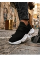 Tugerdi Siyah Yumuşak Triko Dokulu Hafif Yüksek Beyaz Taban Erkek Spor Ayakkabı TGE230553  