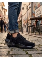 Tugerdi Siyah Yumuşak Triko Dokulu Hafif Yüksek Siyah Taban Kaliteli Erkek Spor Ayakkabı TGE230553 