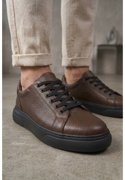 BLF-010 Erkek Sneaker Günlük Casual Spor Ayakkabı Kahverengi Siyah Taban 