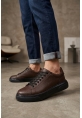 BLF-010 Erkek Sneaker Günlük Casual Spor Ayakkabı Kahverengi Siyah Taban 