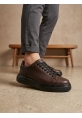 BLF-010 Erkek Sneaker Günlük Casual Spor Ayakkabı Kahverengi Siyah Taban 