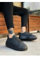 Tugerdi Siyah Bağcıklı Yüksek Siyah Taban Erkek Spor Ayakkabı TGD230161