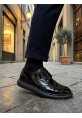 Tugerdi Siyah Rugan Lüks Brouge Siyah Taban Yeni Sezon Bağcıklı Klasik Erkek Ayakkabı TGE230153