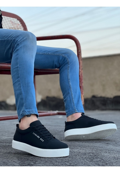 Tugerdi Bağcıklı Nubuk Yüksek Taban Siyah Rahat Erkek Klasik Tarz Ayakkabı TGE230254 