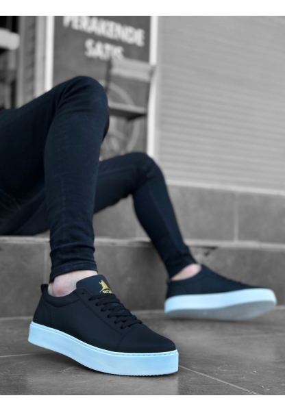 Tugerdi Bağcıklı Siyah Cilt Deri Spor Klasik Rahat Tarz Erkek Ayakkabı TGE230254