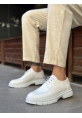Tugerdi Beyaz Rugan Bağcıklı Hafif Yüksek Taban Tarz Casual Erkek Ayakkabı TGE230387