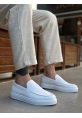 Tugerdi Beyaz Hafif Yüksek Taban Bağcıksız Tarz Erkek Ayakkabı TGE230391