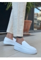 Tugerdi Beyaz Hafif Yüksek Taban Bağcıksız Tarz Erkek Ayakkabı TGE230391