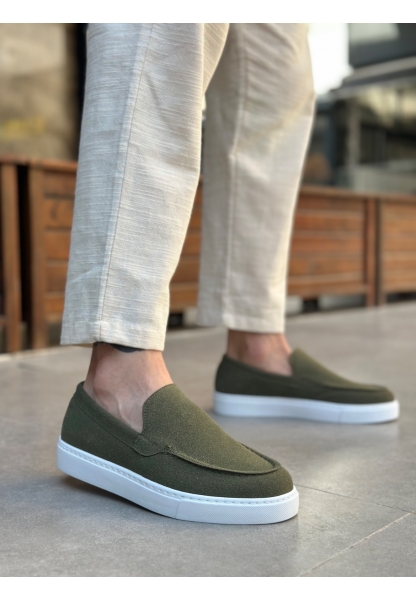 Tugerdi Haki Süet Hafif Yüksek Taban Bağcıksız Tarz Erkek Ayakkabı TGE230391