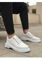 Tugerdi Beyaz Akıllı Lastik Bağcık Yüksek Hafif Taban Erkek Günlük Ayakkabı TGE230395