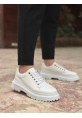 Tugerdi Beyaz Akıllı Lastik Bağcık Yüksek Hafif Taban Erkek Günlük Ayakkabı TGE230395