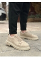 Tugerdi Krem Süet Akıllı Lastik Bağcık Yüksek Hafif Taban Erkek Günlük Ayakkabı TGE230395