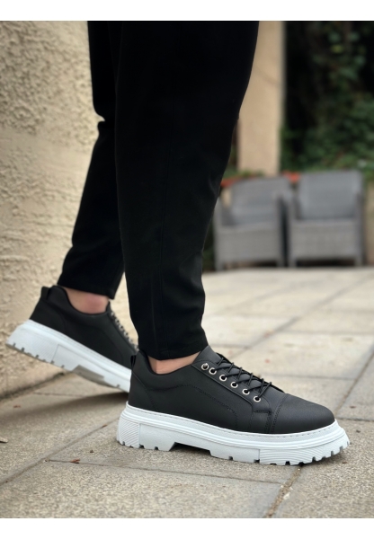 Tugerdi Siyah Akıllı Lastik Bağcık Yüksek Hafif Taban Erkek Günlük Ayakkabı TGE230395