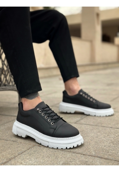 Tugerdi Siyah Akıllı Lastik Bağcık Yüksek Hafif Taban Erkek Günlük Ayakkabı TGE230395