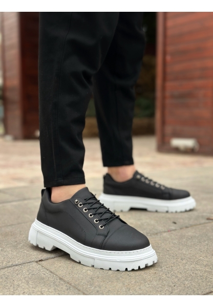 Tugerdi Siyah Akıllı Lastik Bağcık Yüksek Hafif Taban Erkek Günlük Ayakkabı TGE230395
