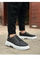 Tugerdi Siyah Akıllı Lastik Bağcık Yüksek Hafif Taban Erkek Günlük Ayakkabı TGE230395