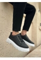Tugerdi Siyah Akıllı Lastik Bağcık Yüksek Hafif Taban Erkek Günlük Ayakkabı TGE230395