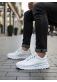 TGE0246 Beyaz Bağcıklı Yüksek Taban Günlük Erkek Ayakkabı
