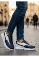 TGE0246 Lacivert Bağcıklı Yüksek Beyaz Taban Günlük Erkek Ayakkabı