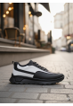 TGE0246 Siyah Beyaz Parçalı Bağcıklı Yüksek Taban Günlük Erkek Ayakkabı