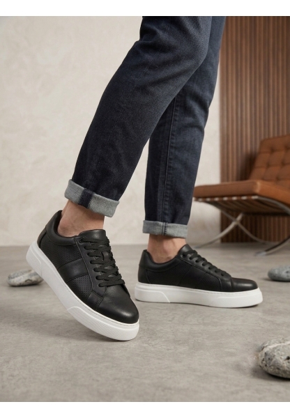 TGE0247 Erkek Sneaker Günlük Casual Spor Ayakkabı Siyah