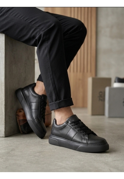 TGE0247 Erkek Sneaker Günlük Casual Spor Ayakkabı Siyah Taban