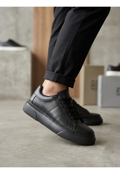 TGE0247 Erkek Sneaker Günlük Casual Spor Ayakkabı Siyah Taban