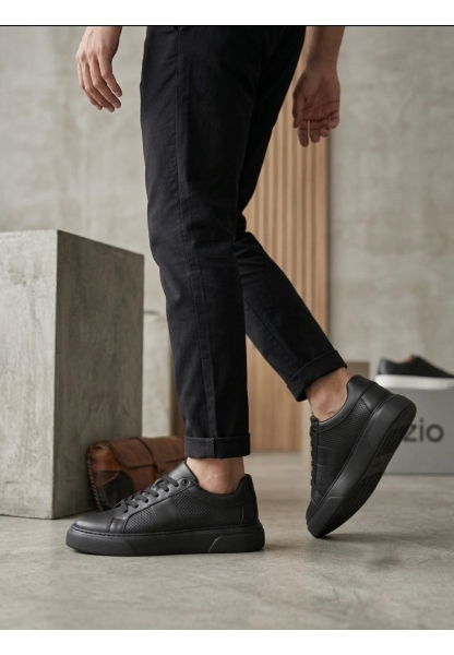 TGE0247 Erkek Sneaker Günlük Casual Spor Ayakkabı Siyah Taban
