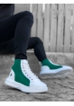 Tugerdi Bağcıklı Suni Deri Yüksek Taban Beyaz Yeşil Erkek Spor Bot TGE230406