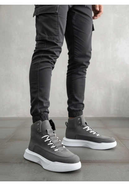 Tugerdi Füme Beyaz Gizli Bağcıklı Beyaz Hafif Taban Tarz Erkek Spor Bot TGE230471