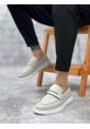 Tugerdi Beyaz Keten Bağcıksız Beyaz Taban Klasik Corcik Erkek Ayakkabı TGE230505
