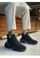 Tugerdi Siyah Süet Bağcıksız Rahat Yüksek Taban Tarz Spor Yarım Bilek Erkek Bot TGE230551