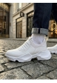 Tugerdi Beyaz Bağcıksız Rahat Hafif Yüksek Taban Erkek Spor Yarım Bilek Bot TGE230552