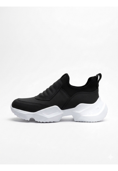 Tugerdi Siyah Bağcıksız Rahat Hafif Yüksek Beyaz Taban Erkek Spor Yarım Bilek Bot TGE230552