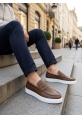 TGE0580 Bağcıksız Kuşaklı Yüksek Taban Taba Cilt Erkek Ayakkabı