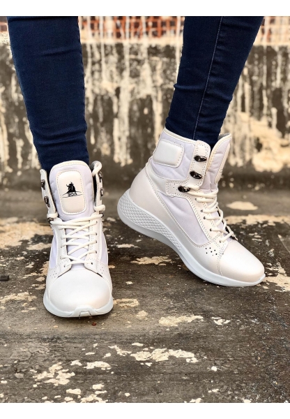 Tugerdi Beyaz Boksör Unisex Bağcıklı Hafif Taban Spor Postal Bot TGER230936789