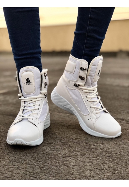 Tugerdi Beyaz Boksör Unisex Bağcıklı Hafif Taban Spor Postal Bot TGER230936789