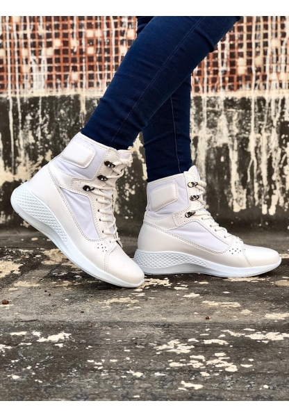 Tugerdi Beyaz Boksör Unisex Bağcıklı Hafif Taban Spor Postal Bot TGER230936789