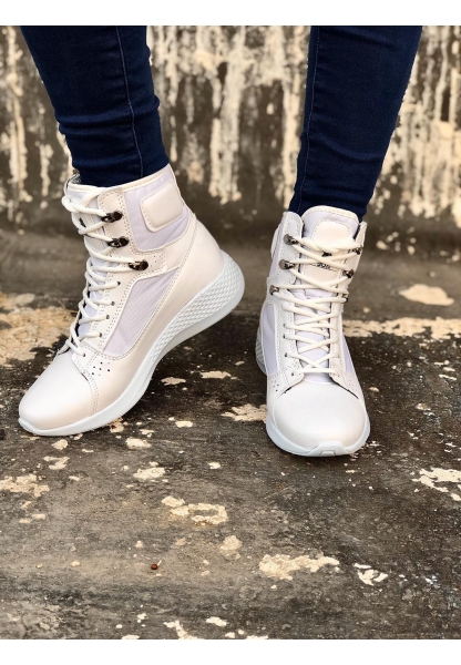 Tugerdi Beyaz Boksör Unisex Bağcıklı Hafif Taban Spor Postal Bot TGER230936789